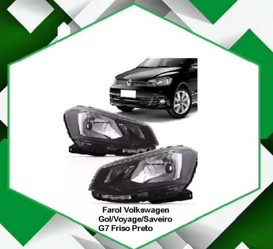 Farol Volkswagen Gol/Voyage/Saveiro G7 Friso Preto Tyc Ano: 2017 Até 2018