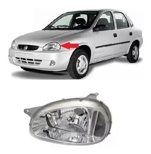 Farol Cromado Corsa Classic 2001 2002 2003 A 2008 2009 2010