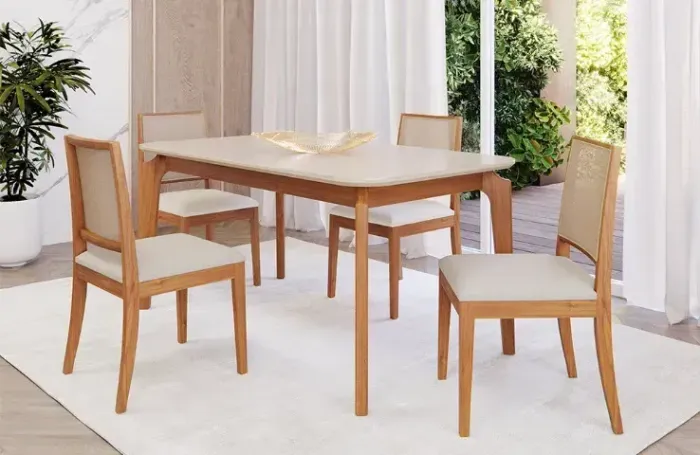 Mesa Ficus 1,30m  4 Cadeiras  100% MDF  Pronta Entrega!