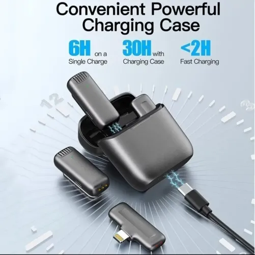 Microfone de Lapela Sem Fio Vlog Compatível Lightning Direct Selling