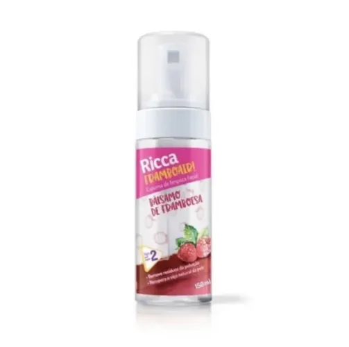 Espuma de Limpeza Facial Ricca Framboair 150mL com Bálsamo de Framboesa