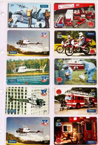 Kit Com 16 Cartões Telefônicos Série Policia e Bombeiros 