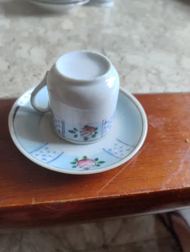 Xícara de café com Pires - Decoração Floral