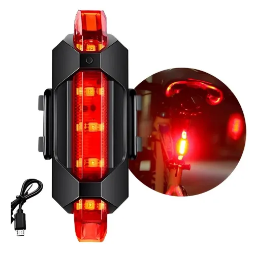 Farol Lanterna luz de emergência Recarregável Traseiro para Bicicleta bike novo lacrado