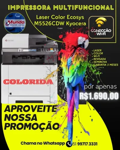 Impressora Multifuncional Laser Color Kyocera M5526CDW