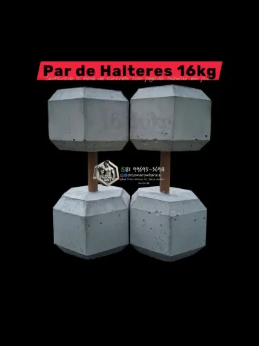 Par de Halteres de Concreto 16kg