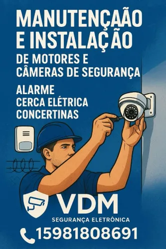 Câmeras de segurança, alarmes,concertinas e etc...