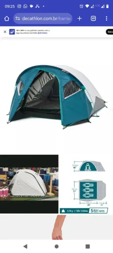 Barraca quechua 3 lugares flash Black.