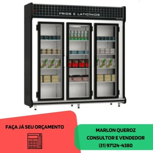 Auto Serviço 3 Portas PoloFrio Preto 220v Novo
