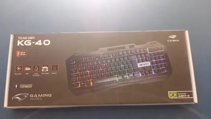 TECLADO GAMER USB KG-40BK PRETO C3TECH NOVO LACRADO FRETE GRÁTIS PARA MACEIÓ