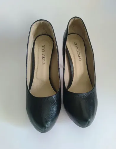 Sapato feminino scarpin preto salto alto n° 38