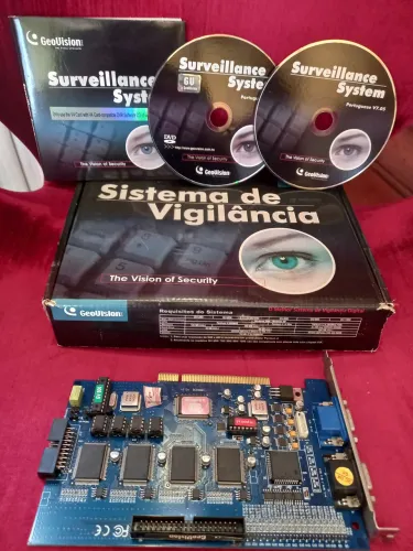 Placa de Captura GeoVision GV800 com todos os acessórios CD cabos 