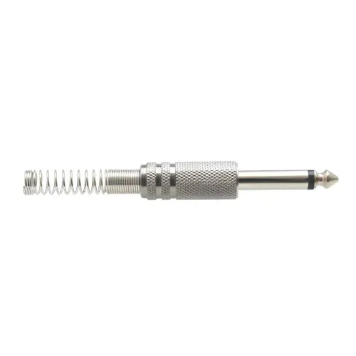 Noobi Informática | Conector P10 Mono Metal com Mola Espaçada