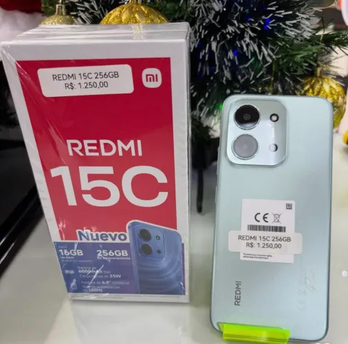 Xiaomi 15C - Redmi - 256Gb/8Ram - Green - Verde - Versão Global+ Entrega Grátis