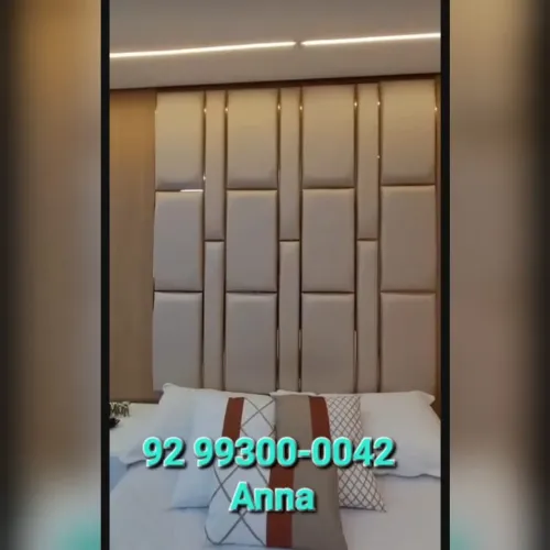 Cabeceira de cama estofada sob medida