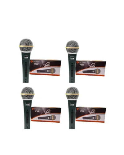 Kit C/ 4 Microfones Profissional Mão Dinâmico Cardioide K58p Kadosh