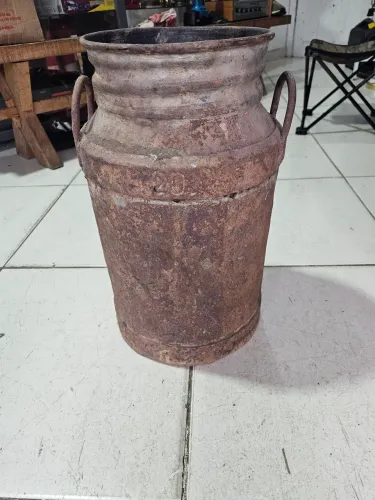 Antigo Galão de Leite em Metal com Alças - Peça Rara!