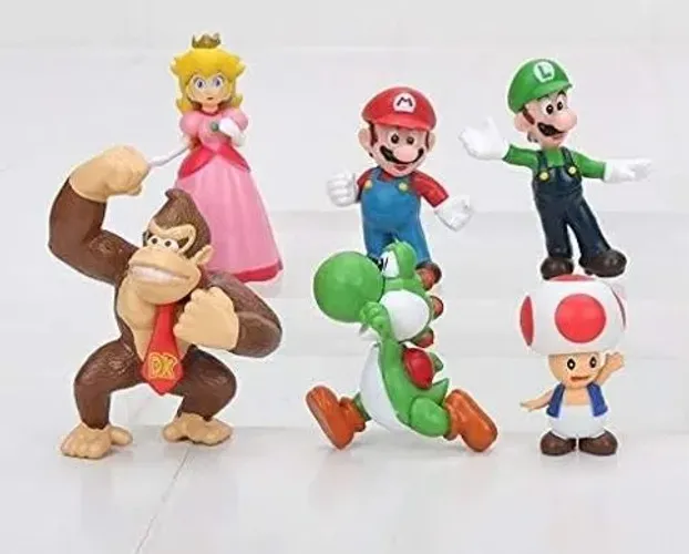 Coleção Action Figure Super Mario 6 Bonecos
