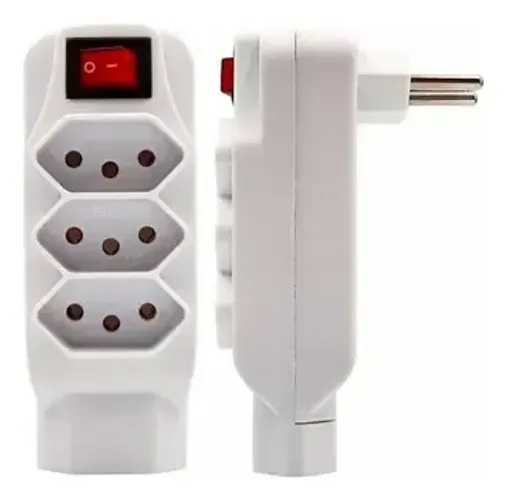 Adaptador de Tomada 3 pinos com Botão Liga/Desliga