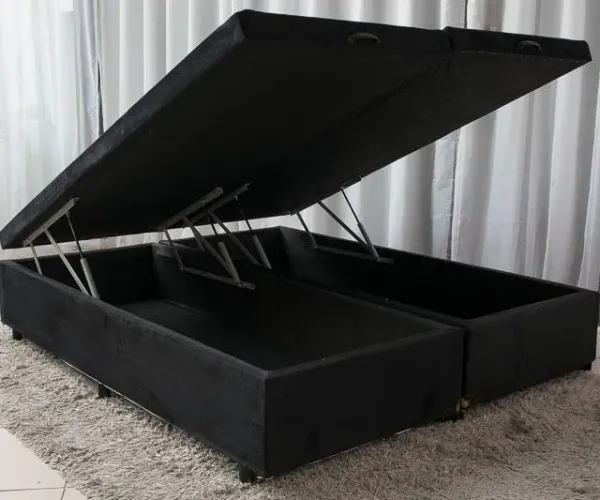 Base Box Bipartida Baú Casal vazada Pronta Entrega