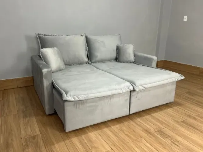 Sofá Cama Retrátil Reclinável Positano 1.80m Veludo- Produto Novo Entrega Rápida