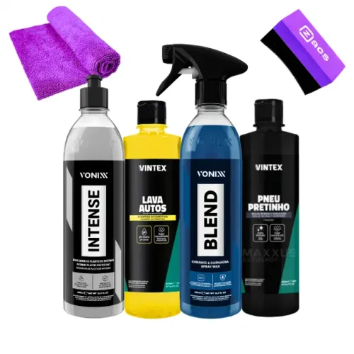 Kit Vonixx Completo - Lava Autos, Blend, Intense, Pneu Pretinho + Brinde!