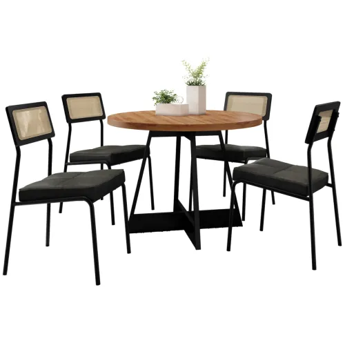 Mesa de Jantar Industrial 4 Cadeiras Lima tt75