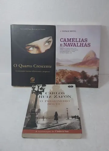 Livros: O Quarto Crescente, Camélia e Navalhas e o Prisioneiro DP Céu.