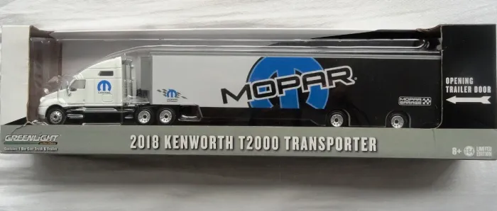 greenlight caminhao 2018 kenworth t2000 transporter 1/64 mopar truck lindo novo
