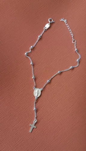 Pulseira terço de prata 925 (Novo)