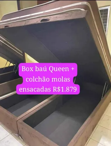 Box baú Queen + colchão molas ensacadas!!