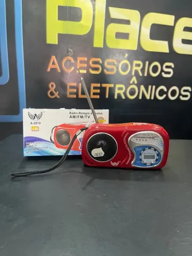 Promoção Rádio Relógio AM/FM/TV Portátil - Novo
