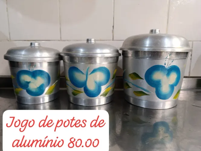 Jogo de Potes de Alumínio Decorados