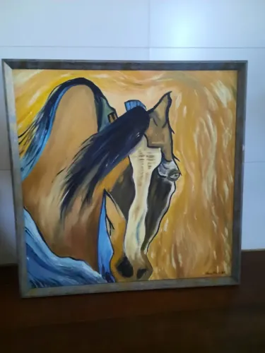 Pintura a oleo cavalos