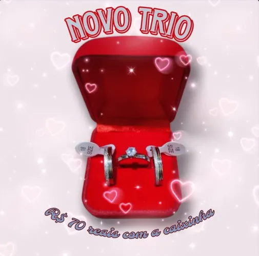 Novo Trio de alianças Aço Inoxidável