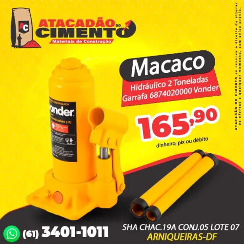 Macaco Hidráulico Garrafa 2 Toneladas * Vonder