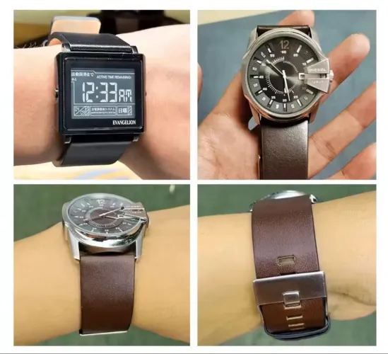 Pulseira de couro legítimo para relógios sociais