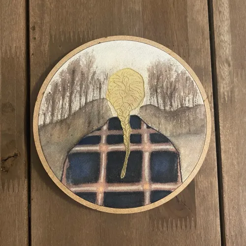 Quadro Bordado e Pintado em aquarela Taylor Swift - Evermore