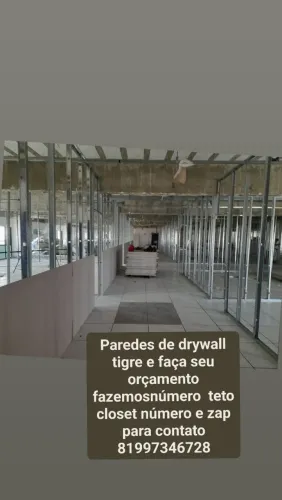 Aplicação em drywall teto parede closet