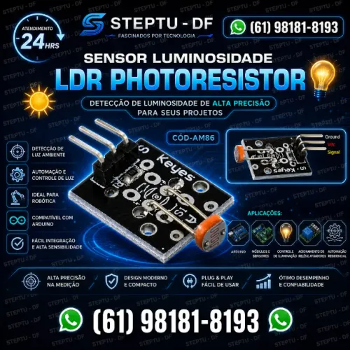 Sensor Luminosidade Ldr Photoresistor Arduino Automação Robotica LDR COD-AM86