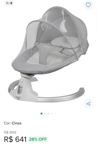 Cadeirinha balanço automática bebê 