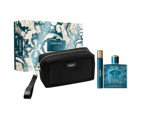 Kit Coffret Eros Versace - Perfume Eau de Toilette + Travel Size + Necessaire Kit