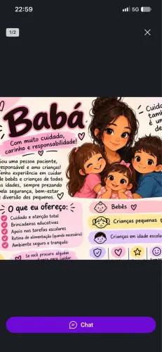 Trabalho como Babá.