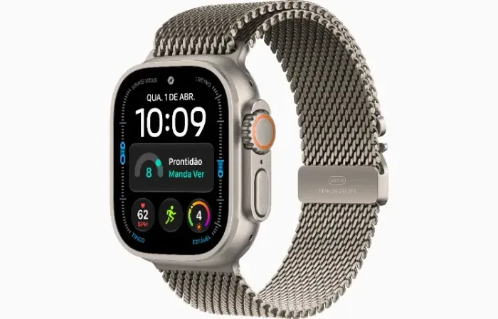 Apple Watch Ultra 4 49MM 5G - Natural com pulseira estilo milanês - Novo Lacrado
