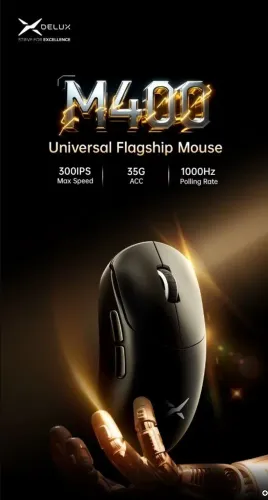 Mouse Delux M400 preto novo