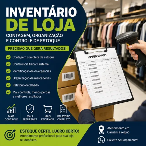 Inventário de Loja Profissional | Contagem de Estoque e Organização