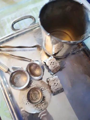 Prata lote 8 peças antigo vintage