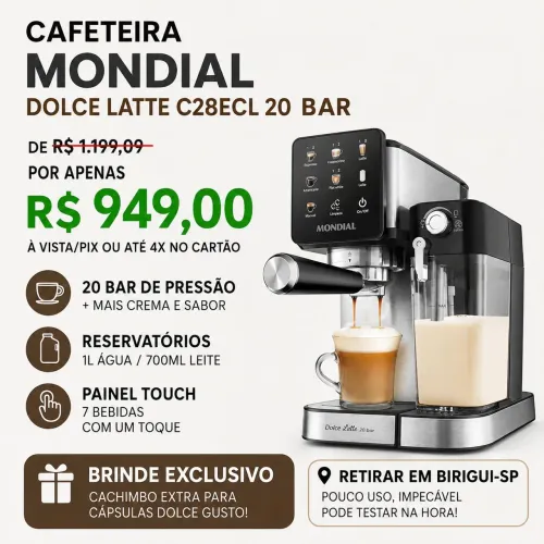 CAFETEIRA Mondial Espresso Dolce Latte 20 Bar, 1250W 127V na garantia