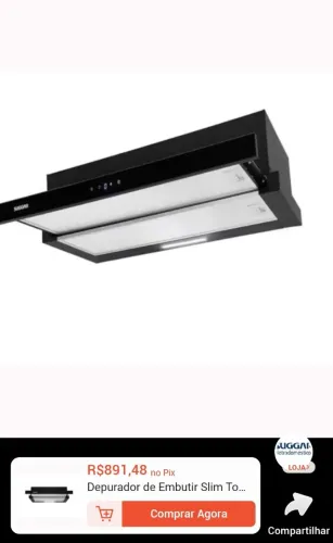 Depurador de embutir slim touch novo