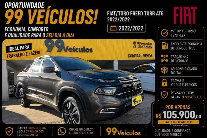 Fiat Toro Freedom 1.3 T270 4X2 Flex AUT 2022